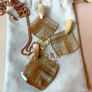 Kendra Scott Aislinn/Astoria set, Rose Gold Dusted Glass